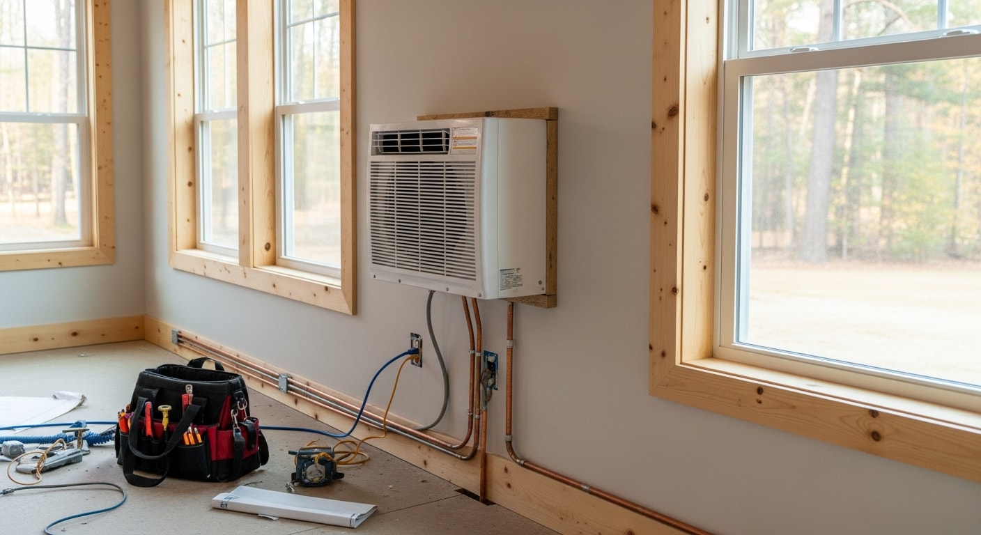Mini split air conditioning system installation
